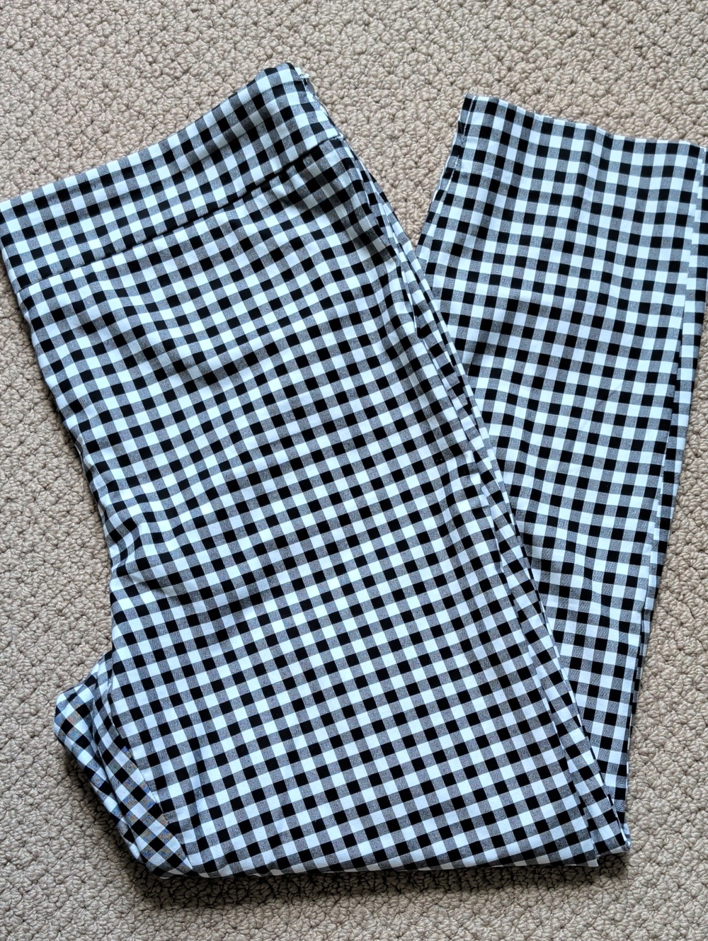Black and White Gingham High Waisted Chatham Ankle Pants 12